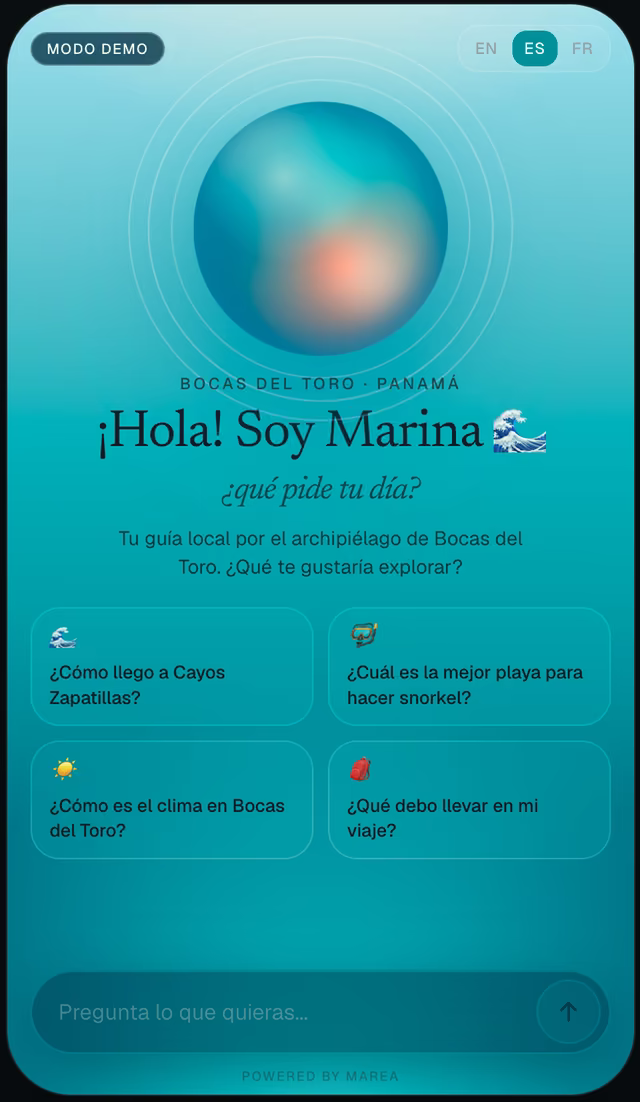 Marina, agente de IA de Bocas del Toro